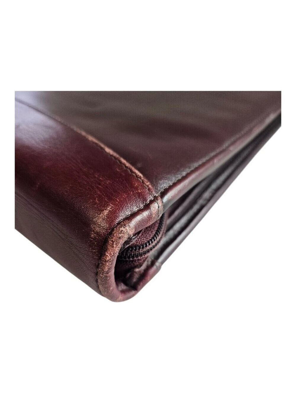 Franklin Quest Leather 7 Ring Binder Burgundy Organizer Dividers Card Holders - Picture 9 of 16